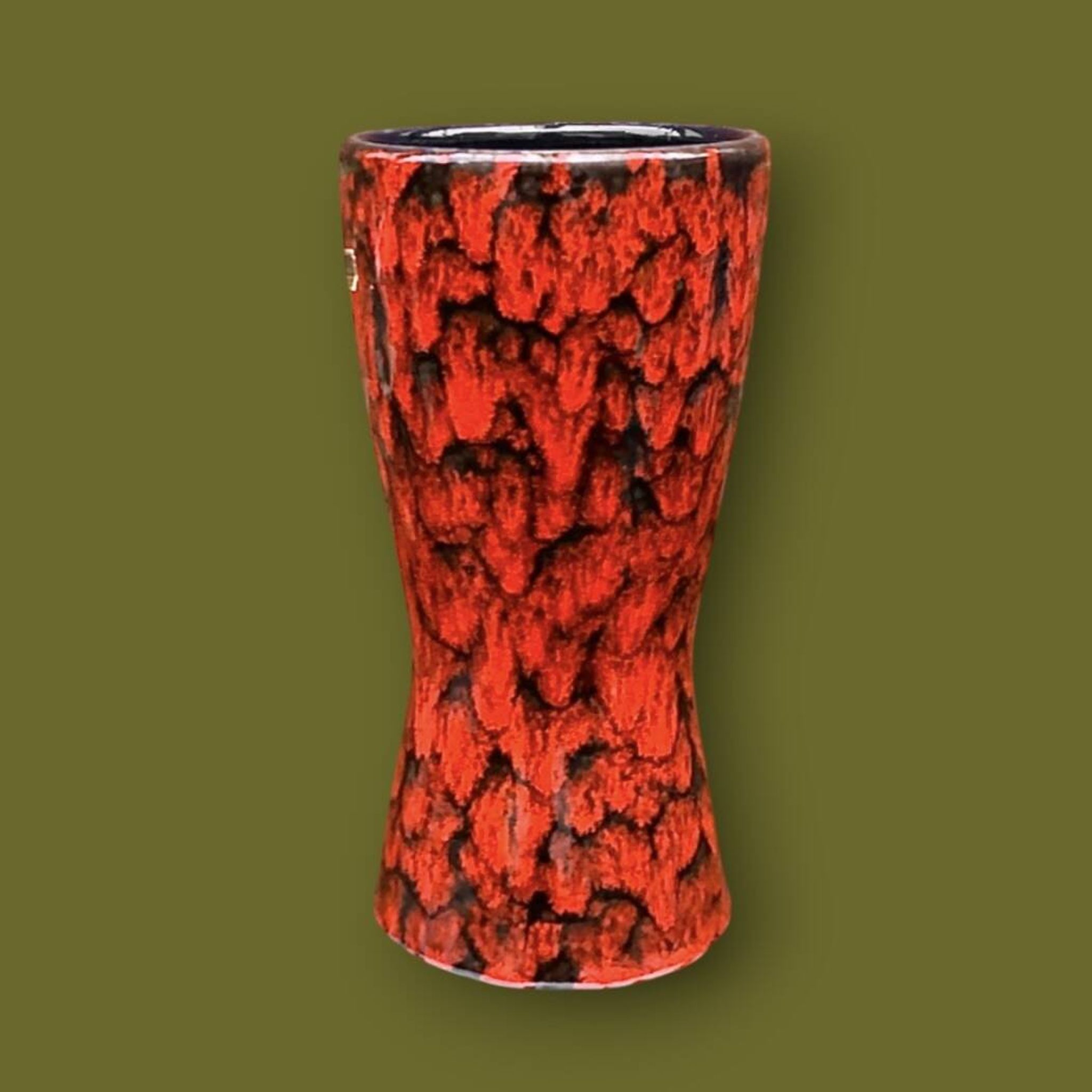 West German Scheurich vase 244/22 “Europ Linie” – red lava ceramic
