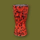West German Scheurich vase 244/22 “Europ Linie” – red lava ceramic