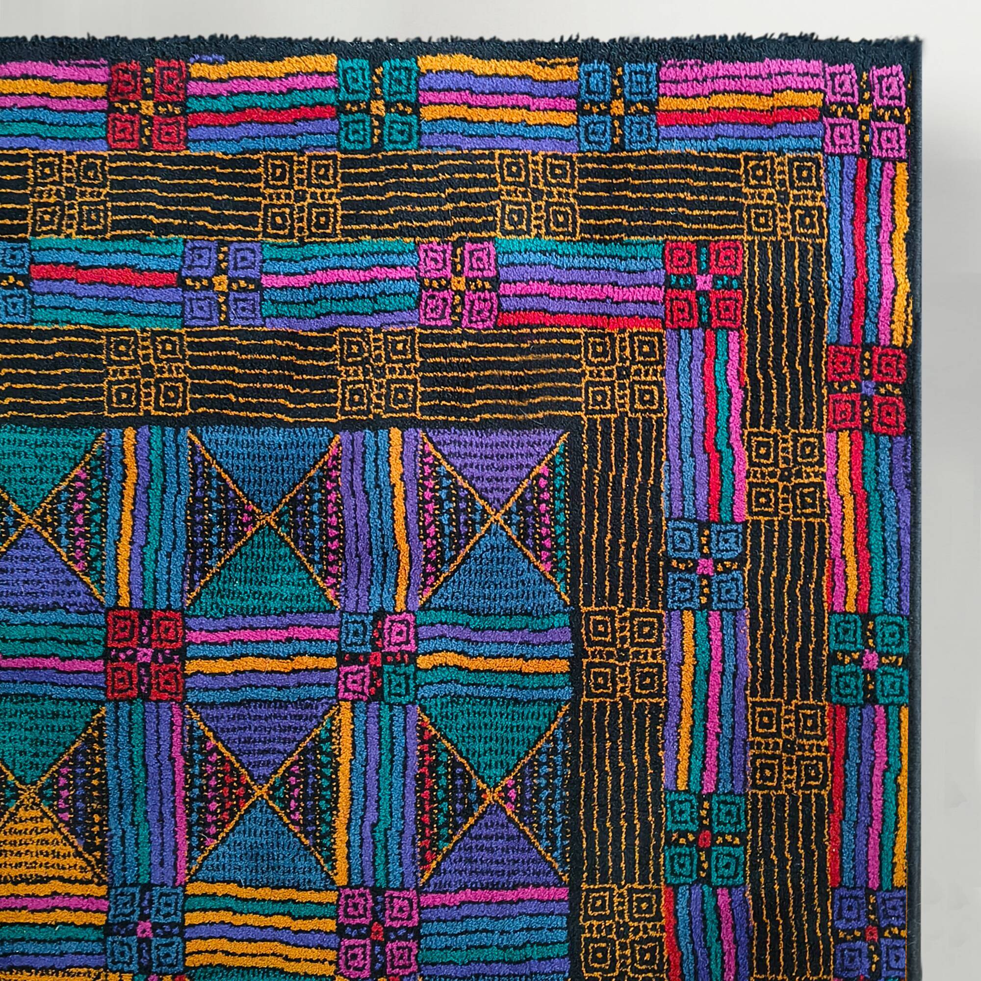 1980s Gorgeous Missoni Geometric Wool Rug for T&J Vestor