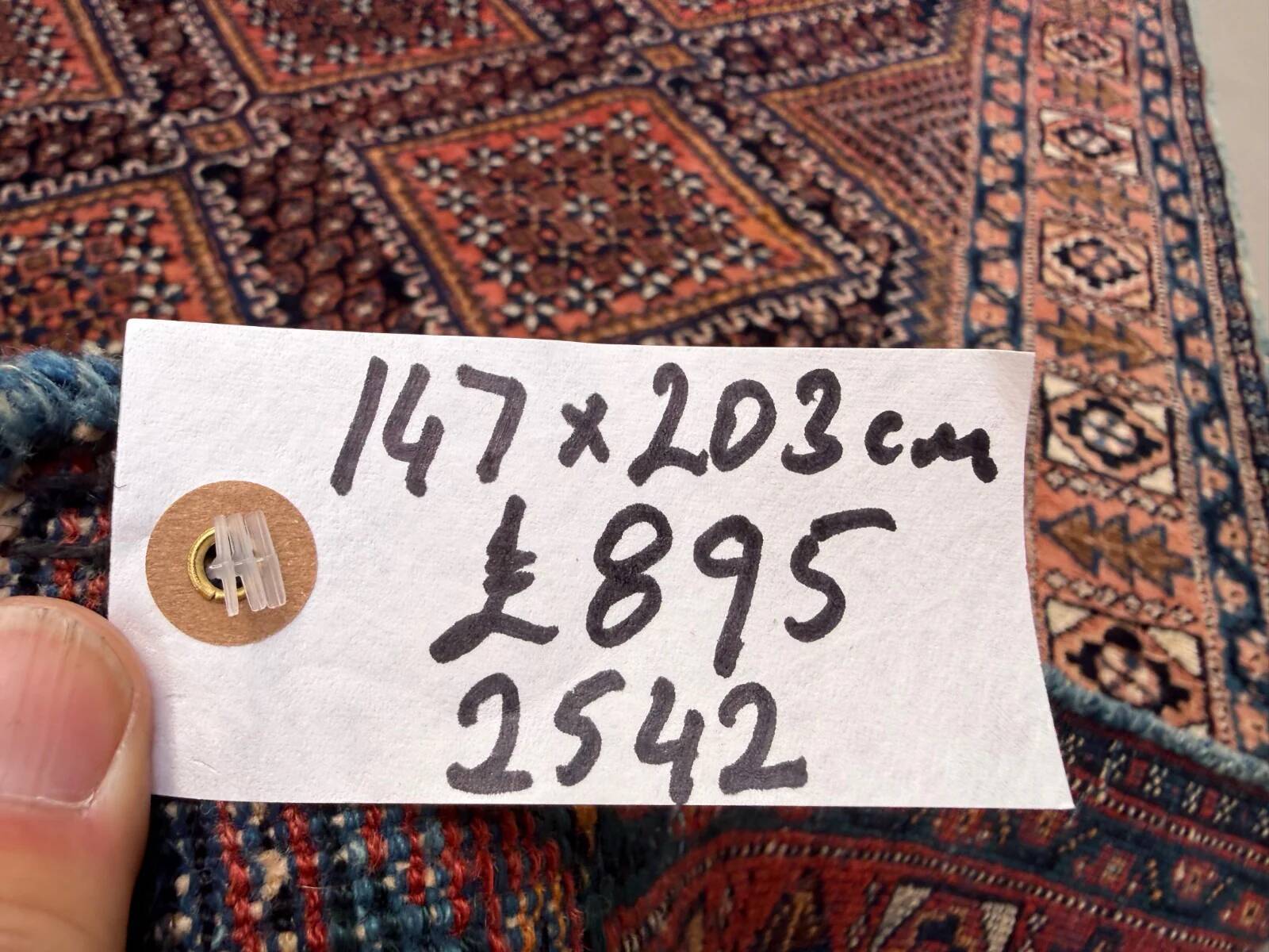 Vintage Kamseh rug 147x203 cm, medium, tribal oriental carpet 2542