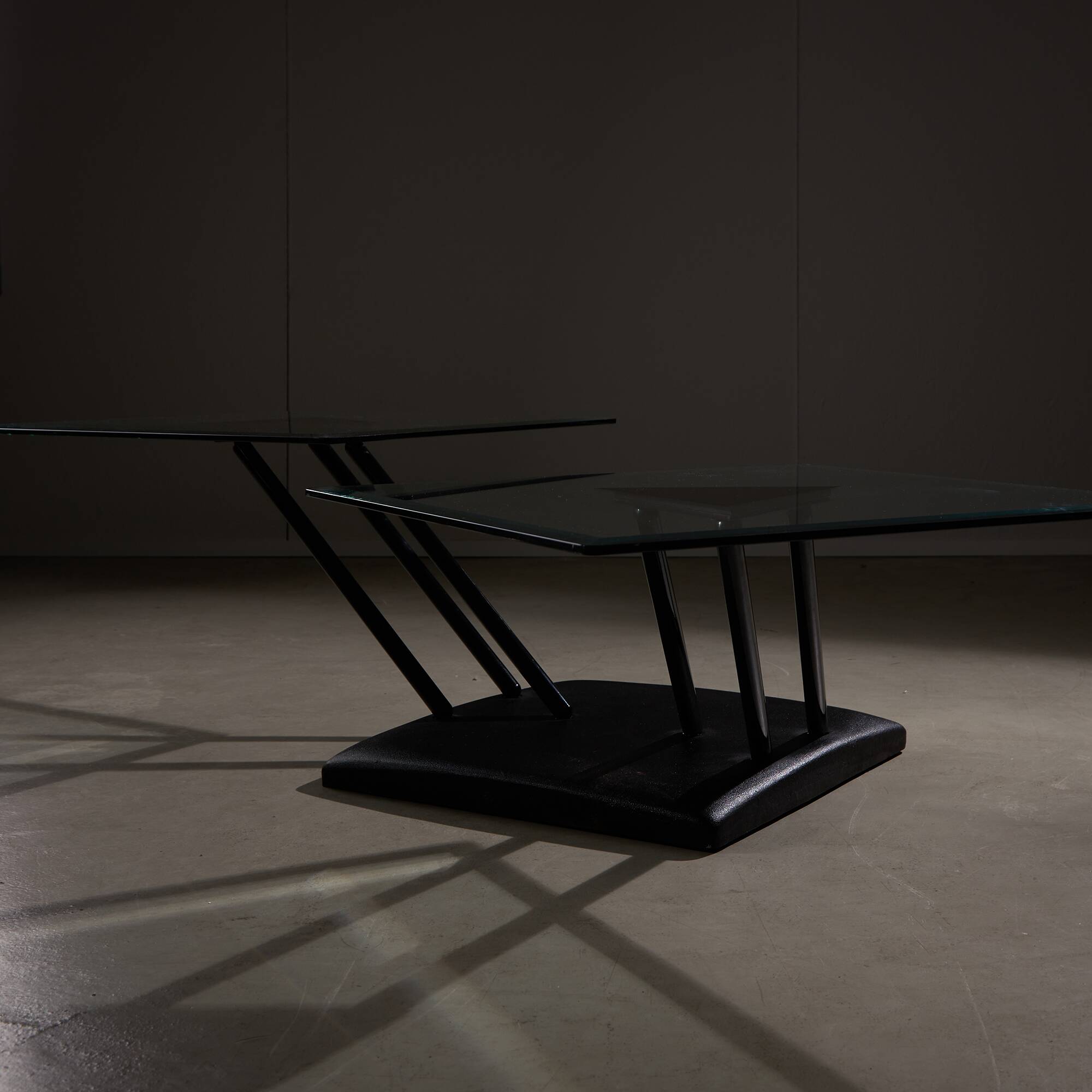 Italian Post-modern Glass Coffee Table for Bellato, 1980s