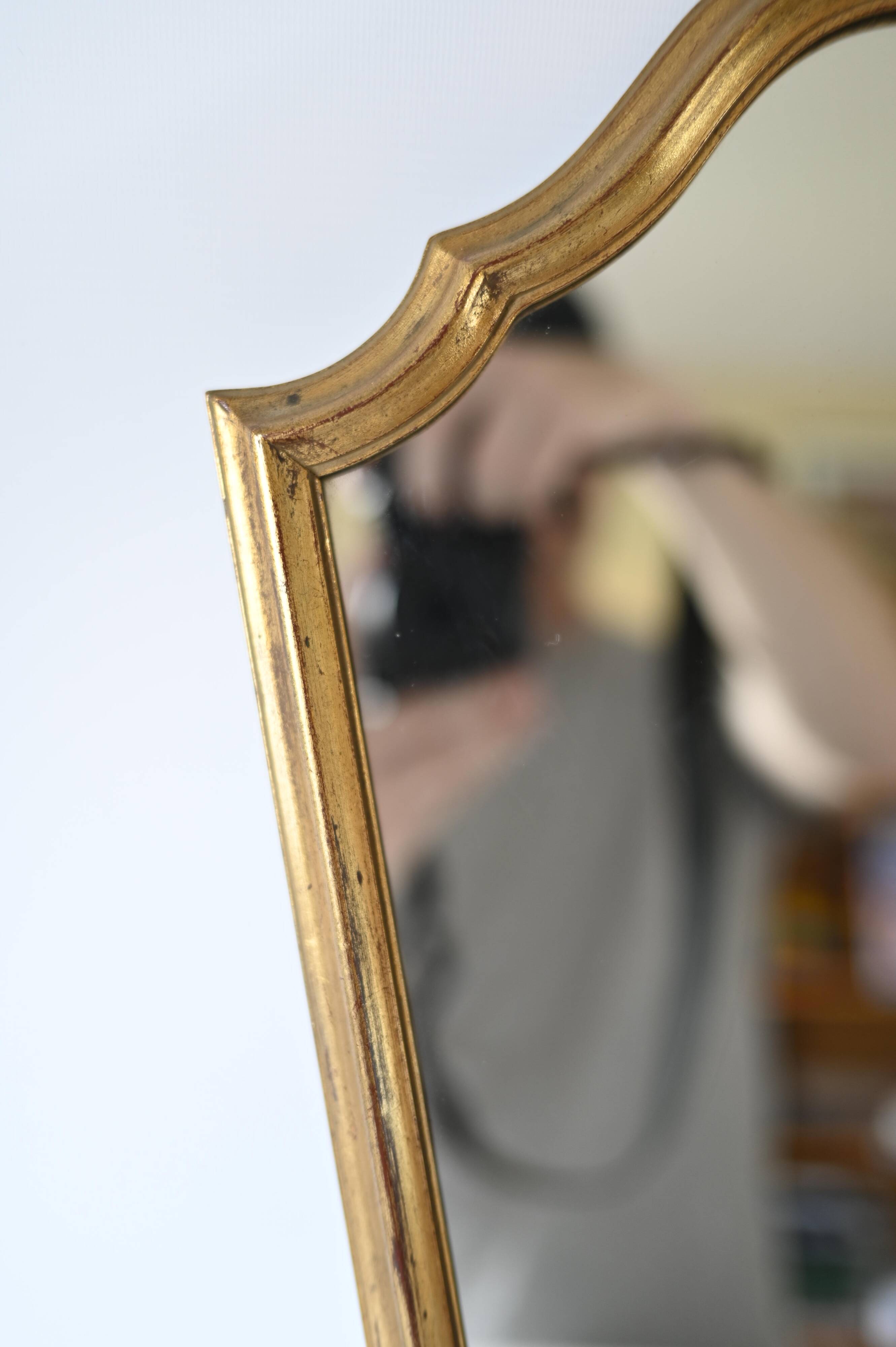 Vintage Deknudt mirror in gilded wood 45cm - labeled