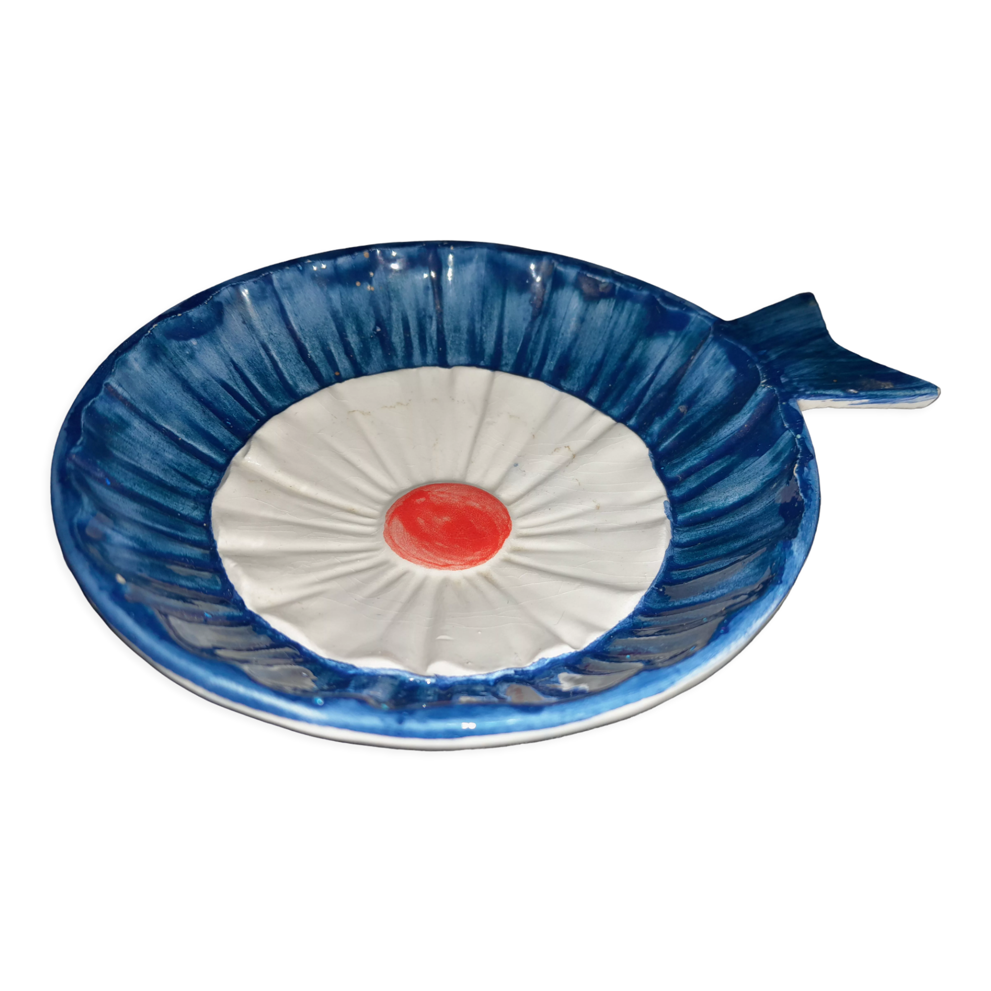 Antique tricolor roundel ceramic cup