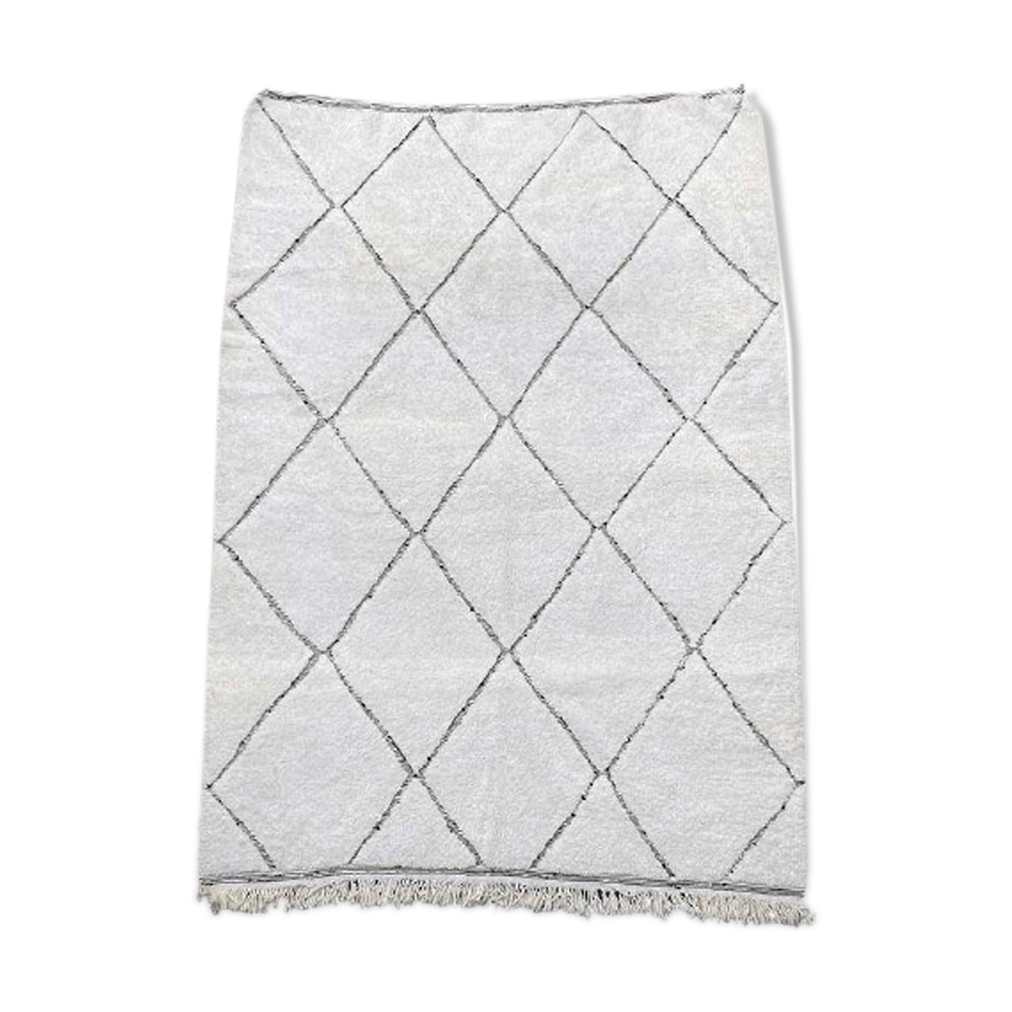 Berber rug with hollow diamonds