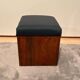 Art Deco Cubic Stool in Walnut Veneer, France, 1930s
