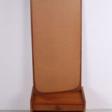 Teak wooden Corridor set mirror with floating chest of drawers 1960s