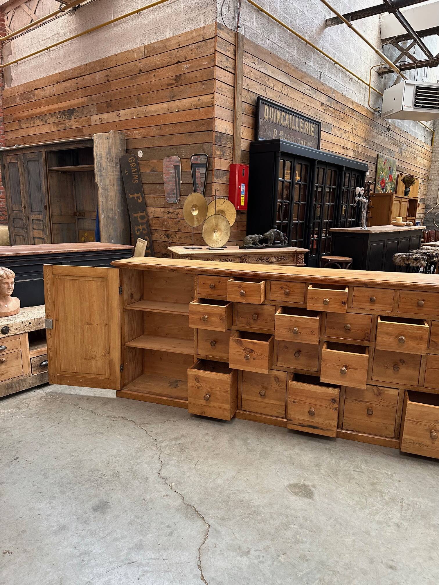 Large fir grocery cabinet