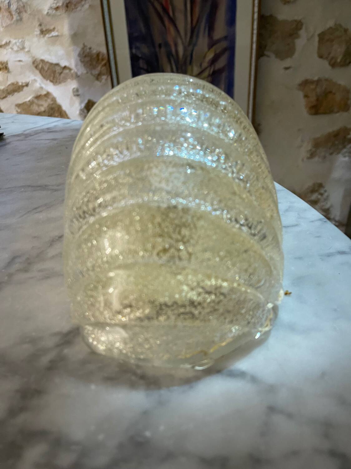 Seguso pair of Murano glass wall lights, Italy 1980