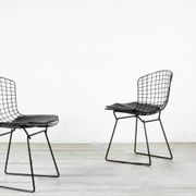 Pair Of Bertoia Chairs In Black Steel By Harry Bertoia, 1970s