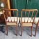 Serie de 4 chaises directoire en marqueterie et merisier