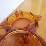 2 vintage luminarc amber star ashtrays from the 1970s