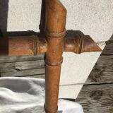 Miroir bois tourné bambou ancien 50x44cm
