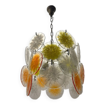 Lustre flocon de neige en verre de Murano, années 1960