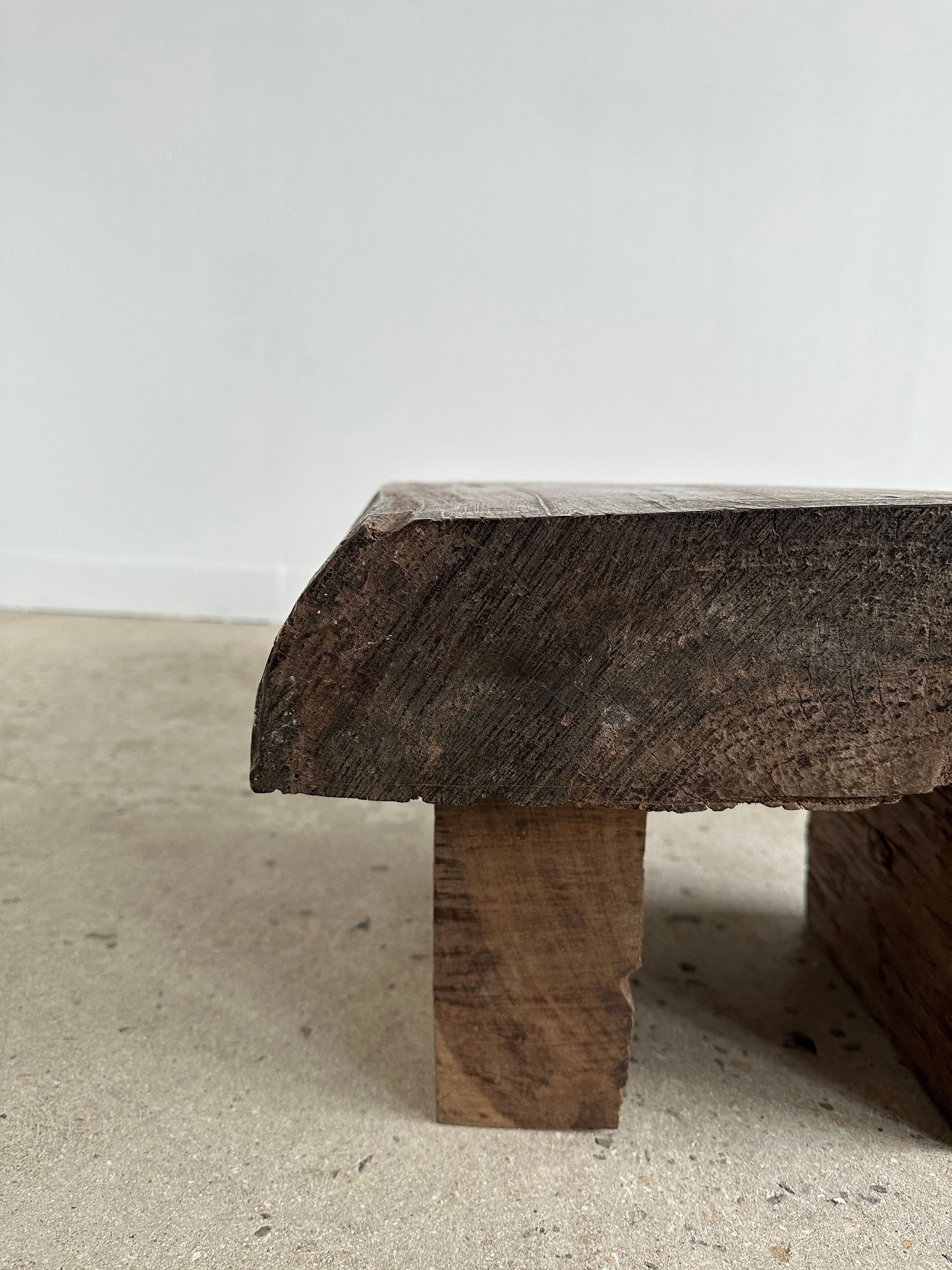 Asian solid wood quadripod brutalist coffee table H30 L81 l42