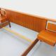 Vintage Scandinavian style double bed in teak from the 60s with integrated bedside lights