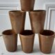 Set of 6 glasses in stoneware Digoin Sarreguemines 70s