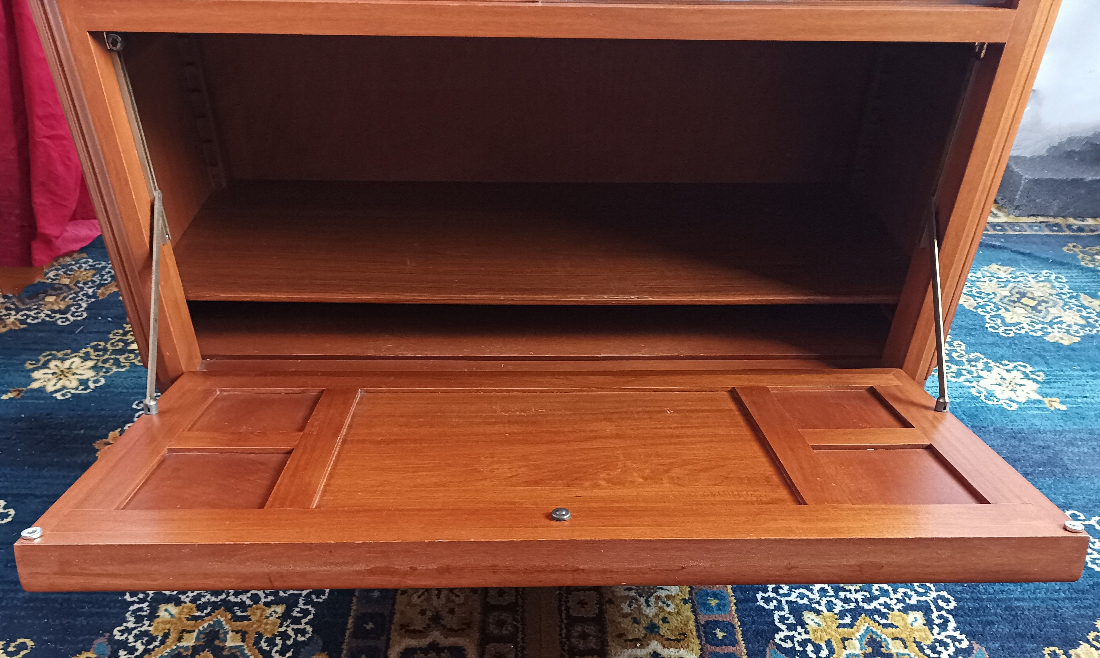 Art deco walnut display cabinet