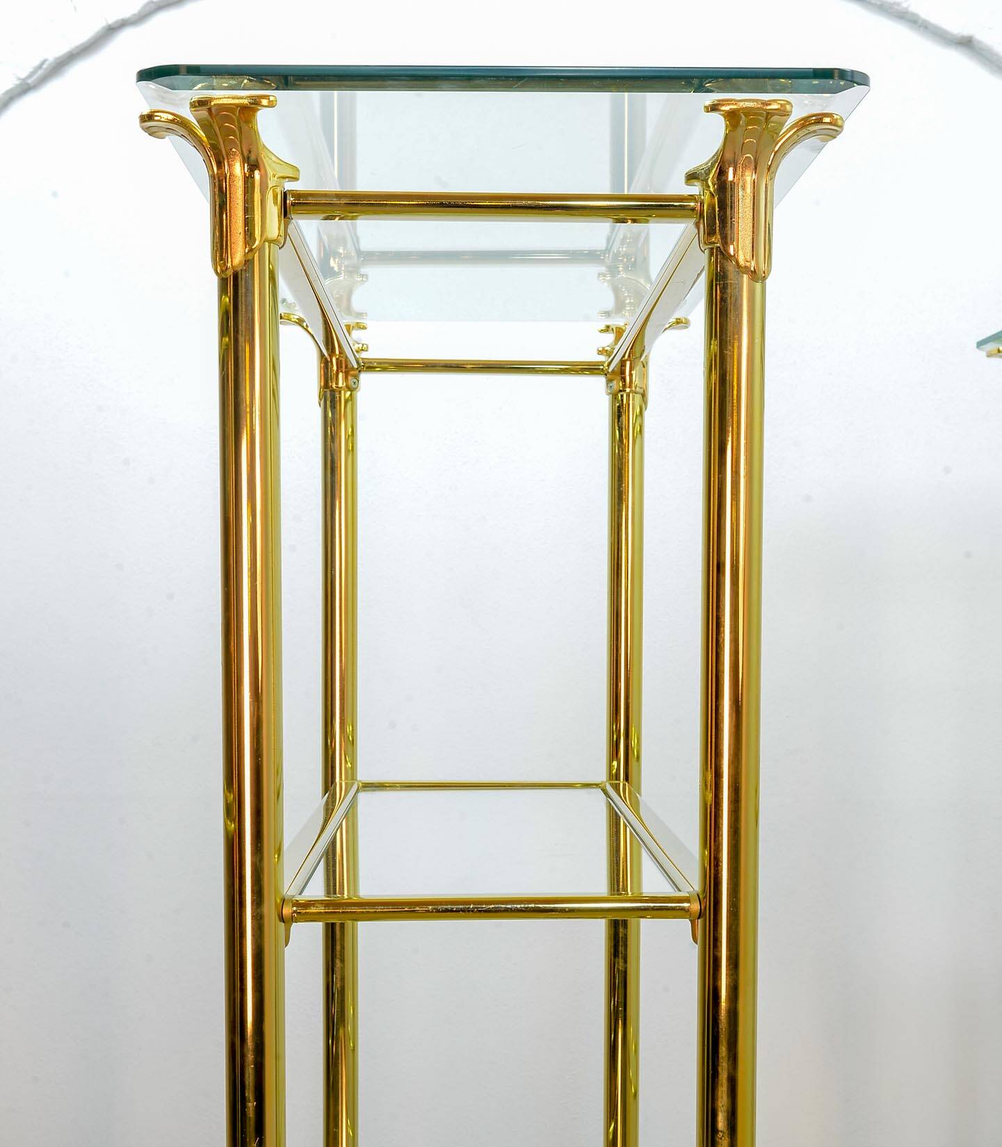 Ramiro Tarazona 24 Carat Goldplated Display Cabinet w. Glass Shelves 1980s
