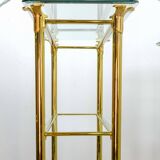 Ramiro Tarazona 24 Carat Goldplated Display Cabinet w. Glass Shelves 1980s