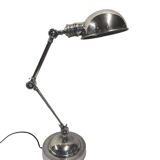 articulated desk lamp in chrome-plated brass