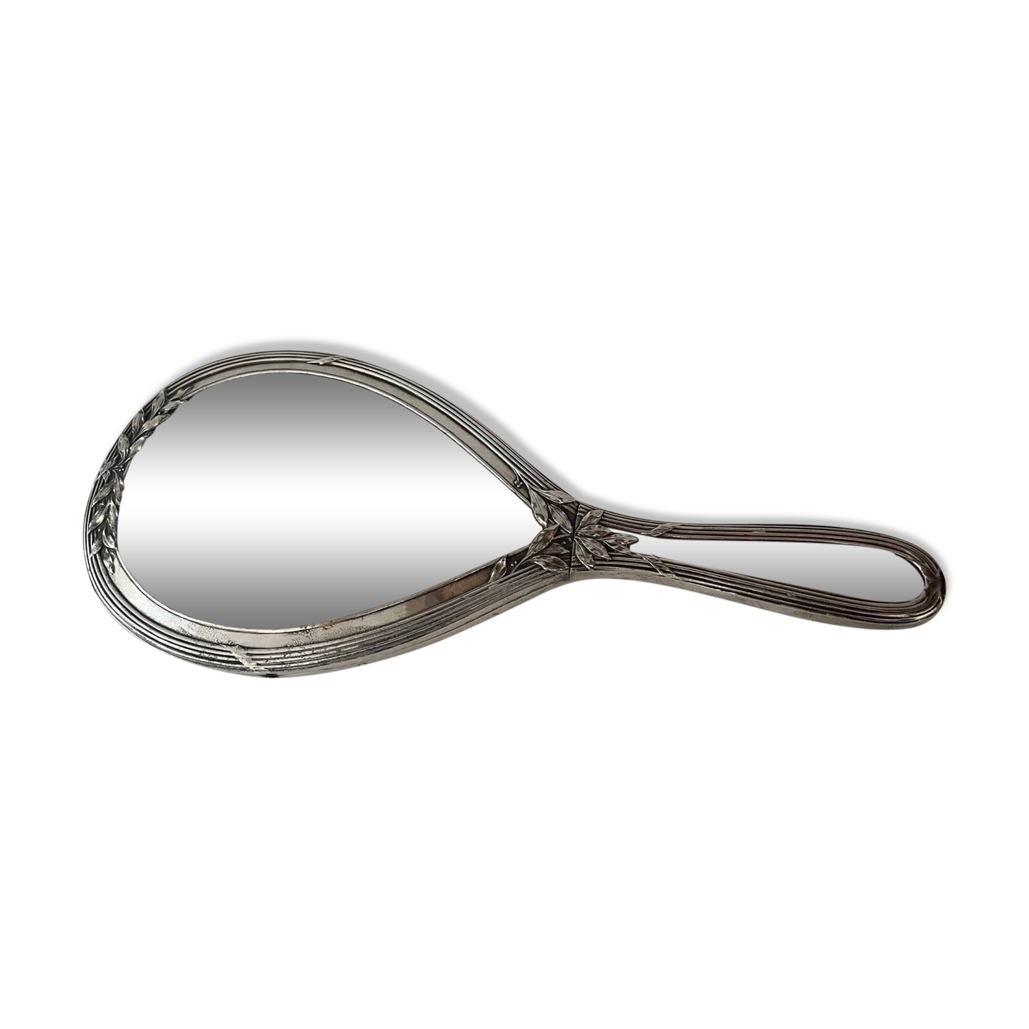 Gallia mirror Face to hand Silver metal hairbrush 19th century dressing table