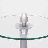 Post Modern Round Glass side table 1980s