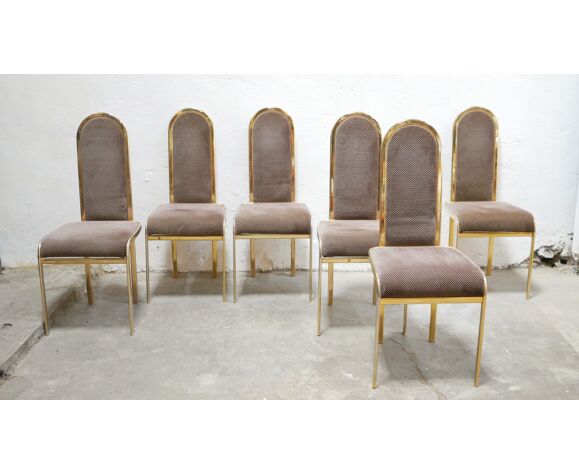 Vintage Brass And Glass Dining Table, Glass Dining Table And 6 Chairs Clearance