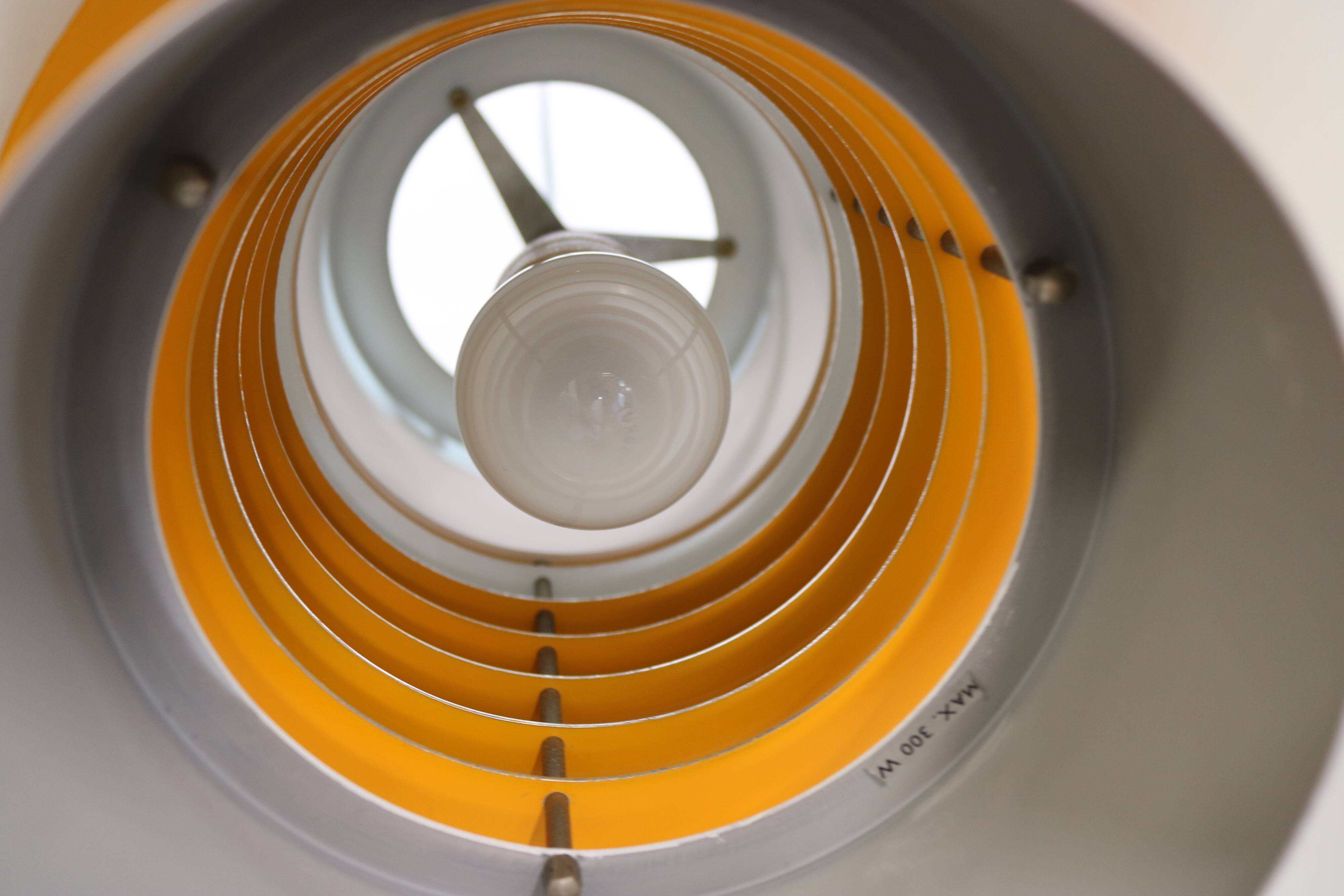 XL Verona Pendant by Svend Middelboe - 1980s Scandinavian  - White/Yellow