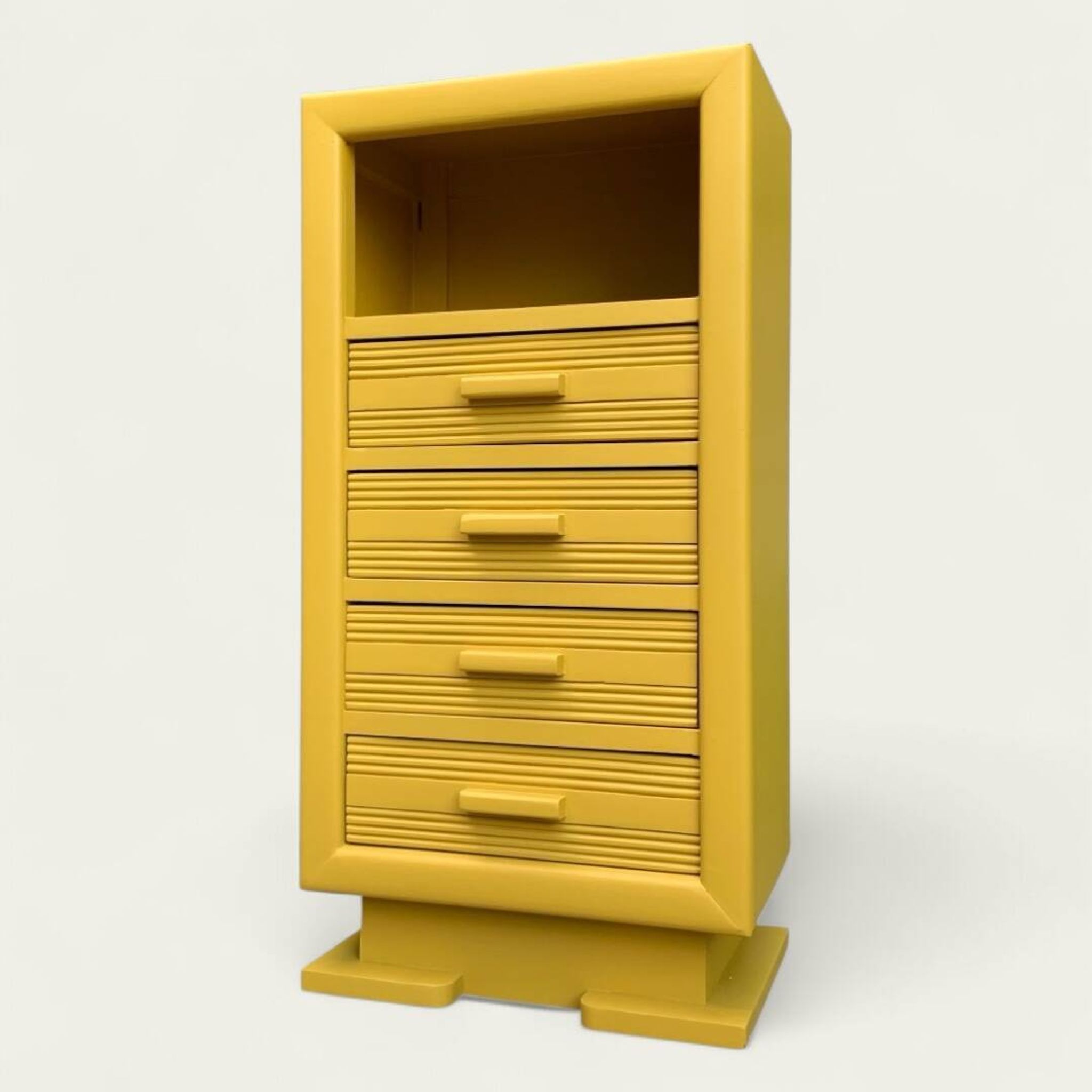 Ochre yellow Art Deco chest of drawers
