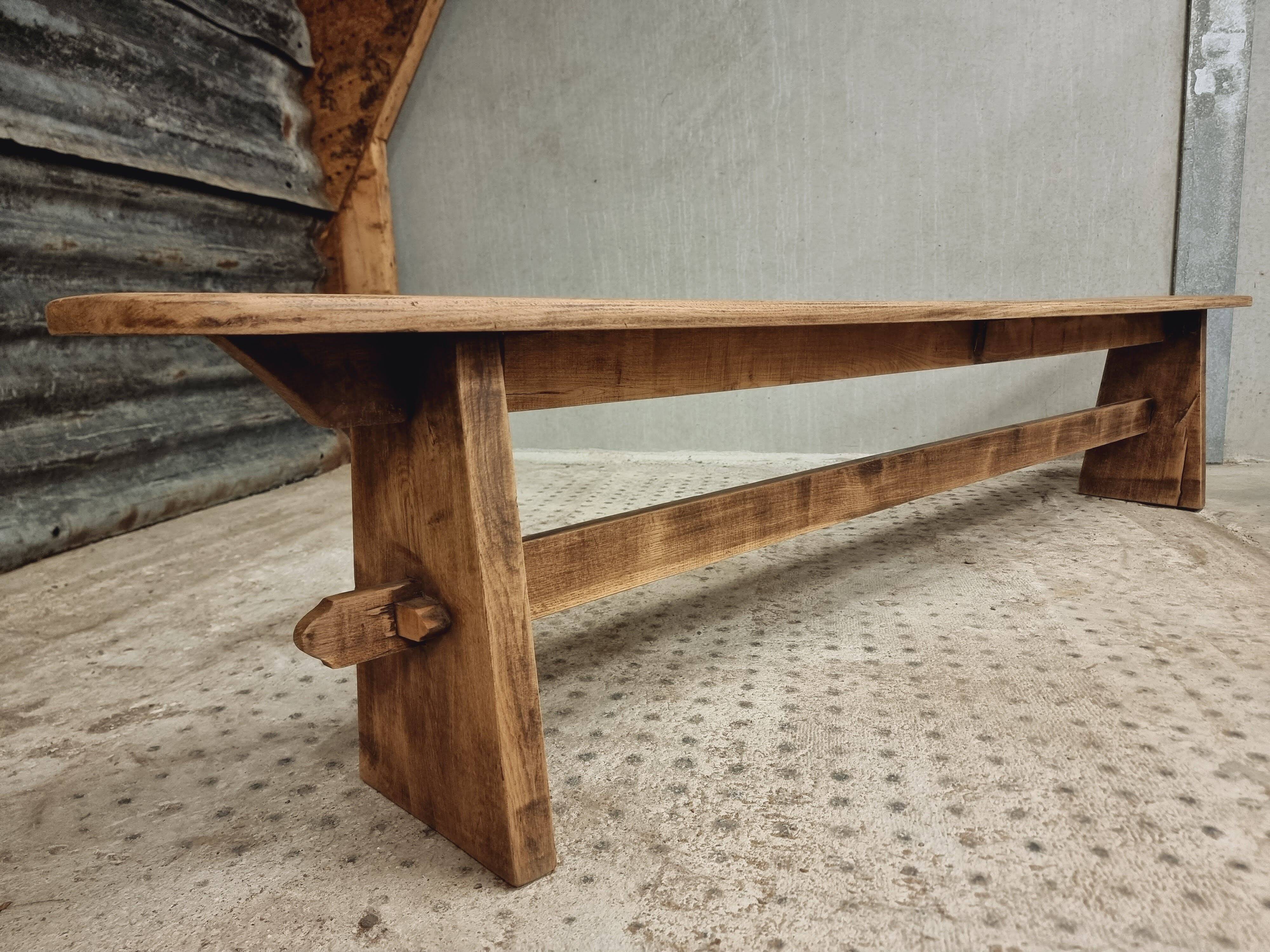 Old wooden bench side table 26 x 230 cm