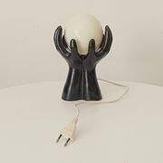 Vintage Italian ceramic and opaline lamp from the 80s