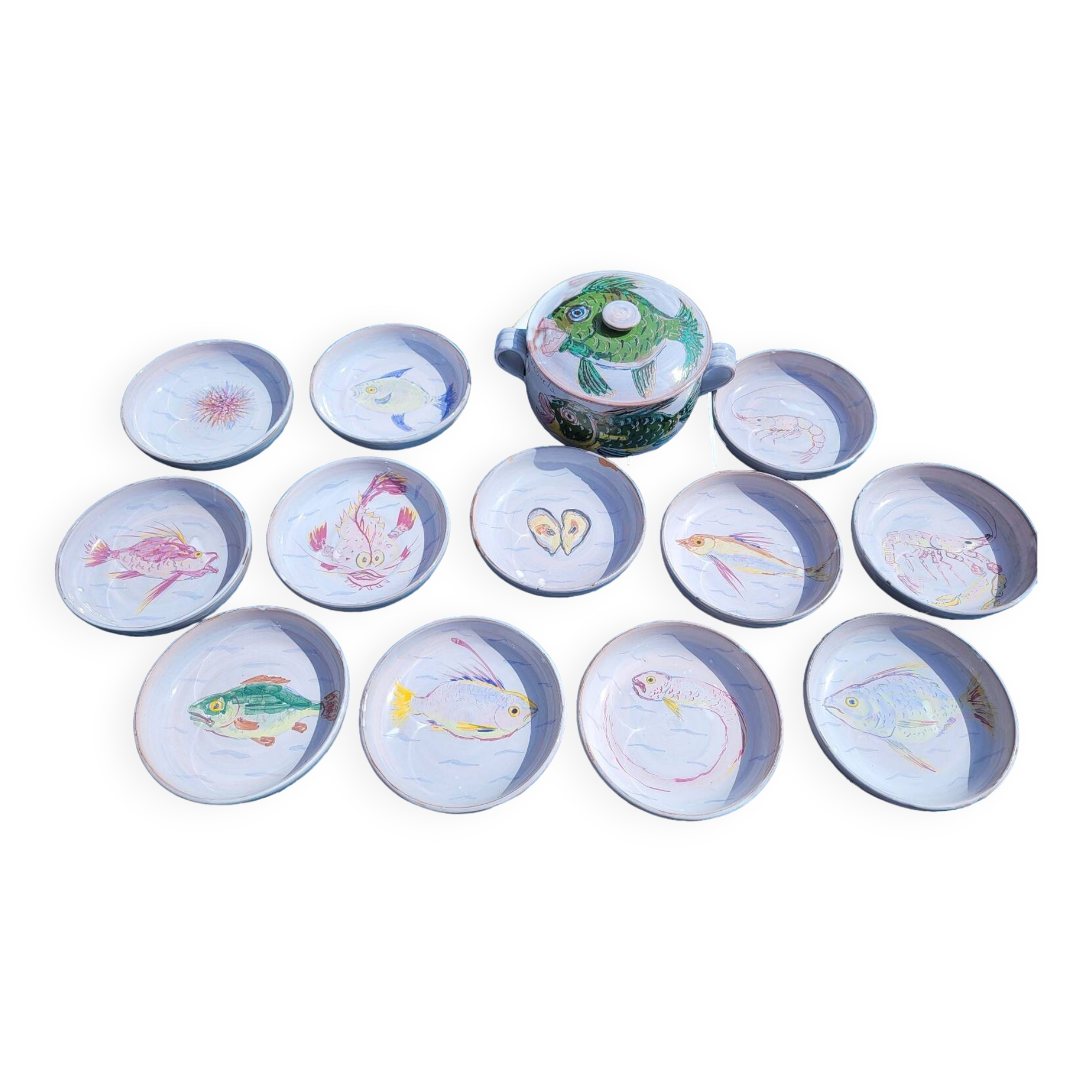 Series of 13 pieces signed Séguéla 1977