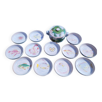 Series of 13 pieces signed Séguéla 1977