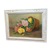 Still life painting bouquet of roses