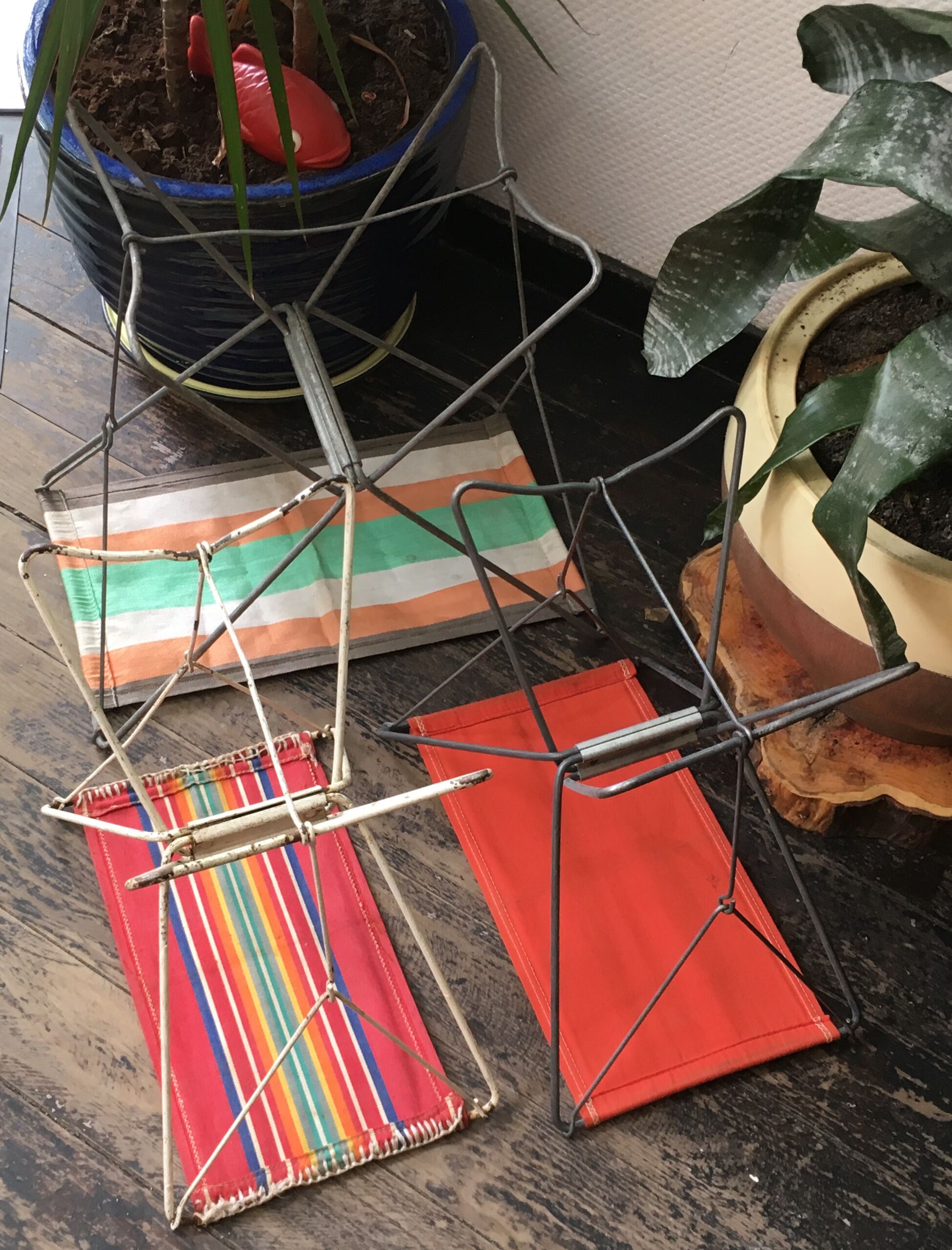 Série de 3 tabourets pliants