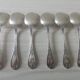 Set of 6 small silver metal spoons