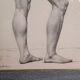 Drawing of a male nude in charcoal - academy signed and dated