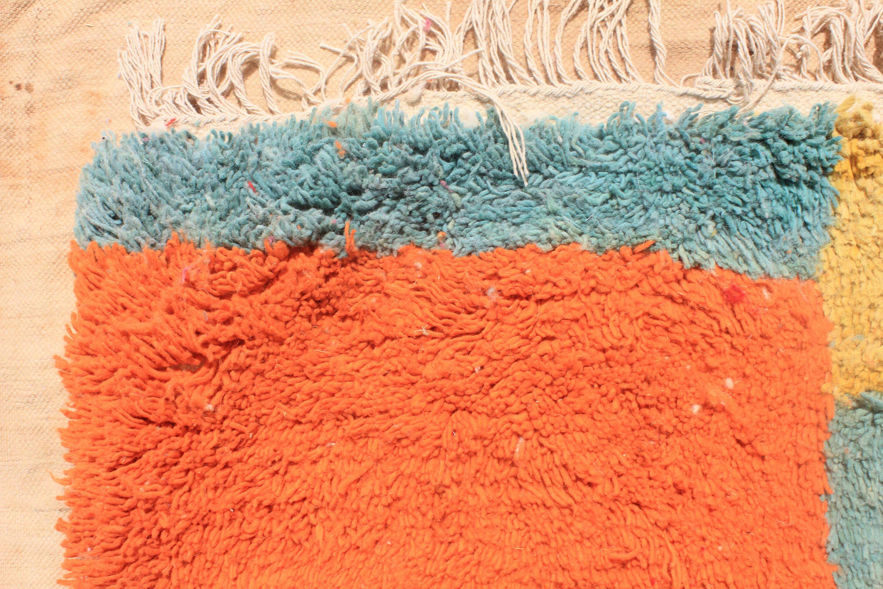 Unique Moroccan rug in natural wool 3x2 m