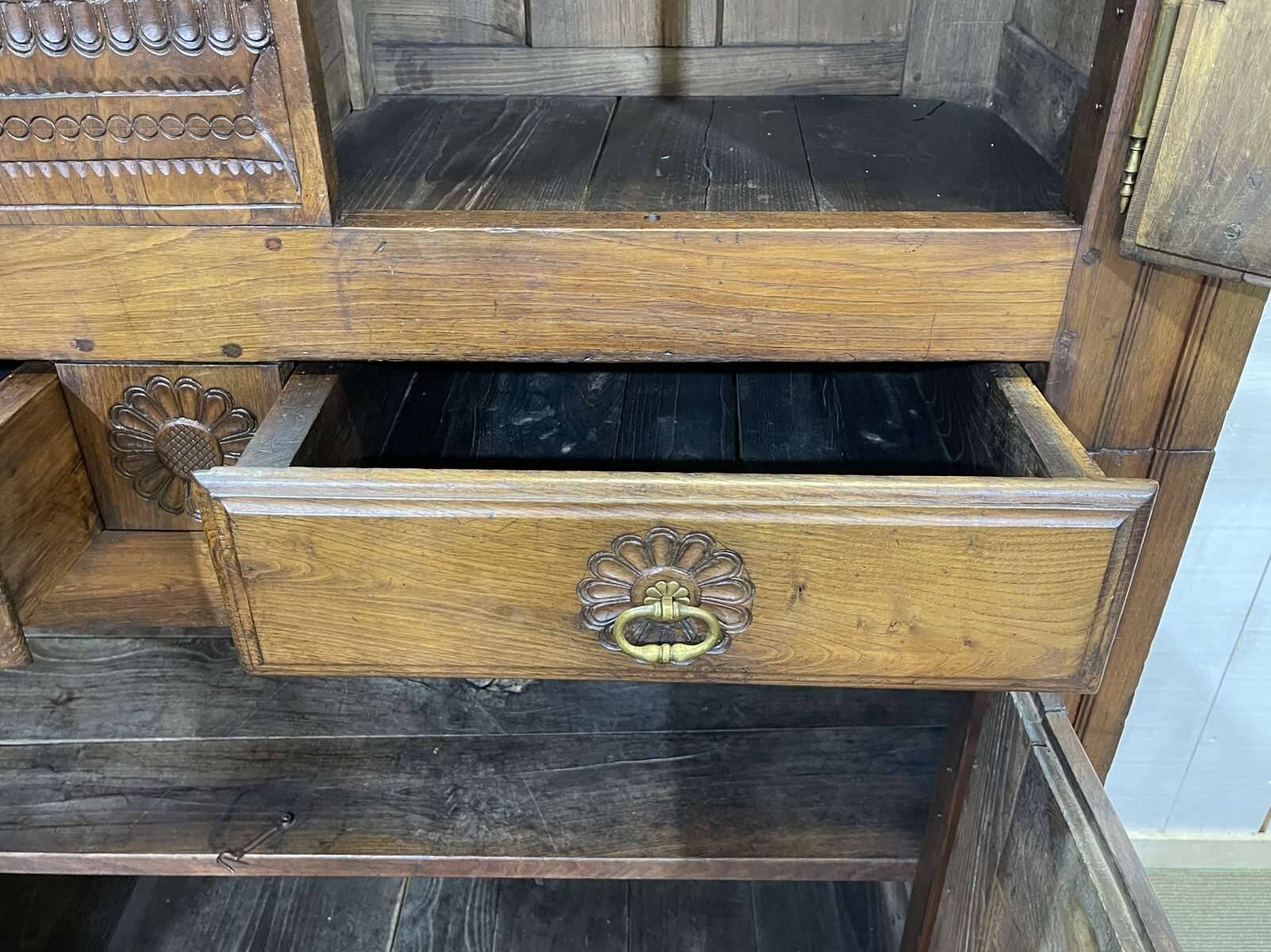 19th century Breton 4-door chestnut sideboard