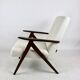 Vintage Ivory White Boucle Model B-310 Armchair, 1970s