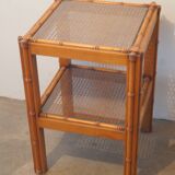 Table d'appoint façon bambou en bois 1960