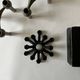 Stoff Nagel designer candle holder in genuine chrome-plated metal, Denmark 1970
