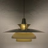 Danish scandinavian brass UFO pendant, 1970s