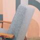 Vintage armchair light gray wool design by H.Lis