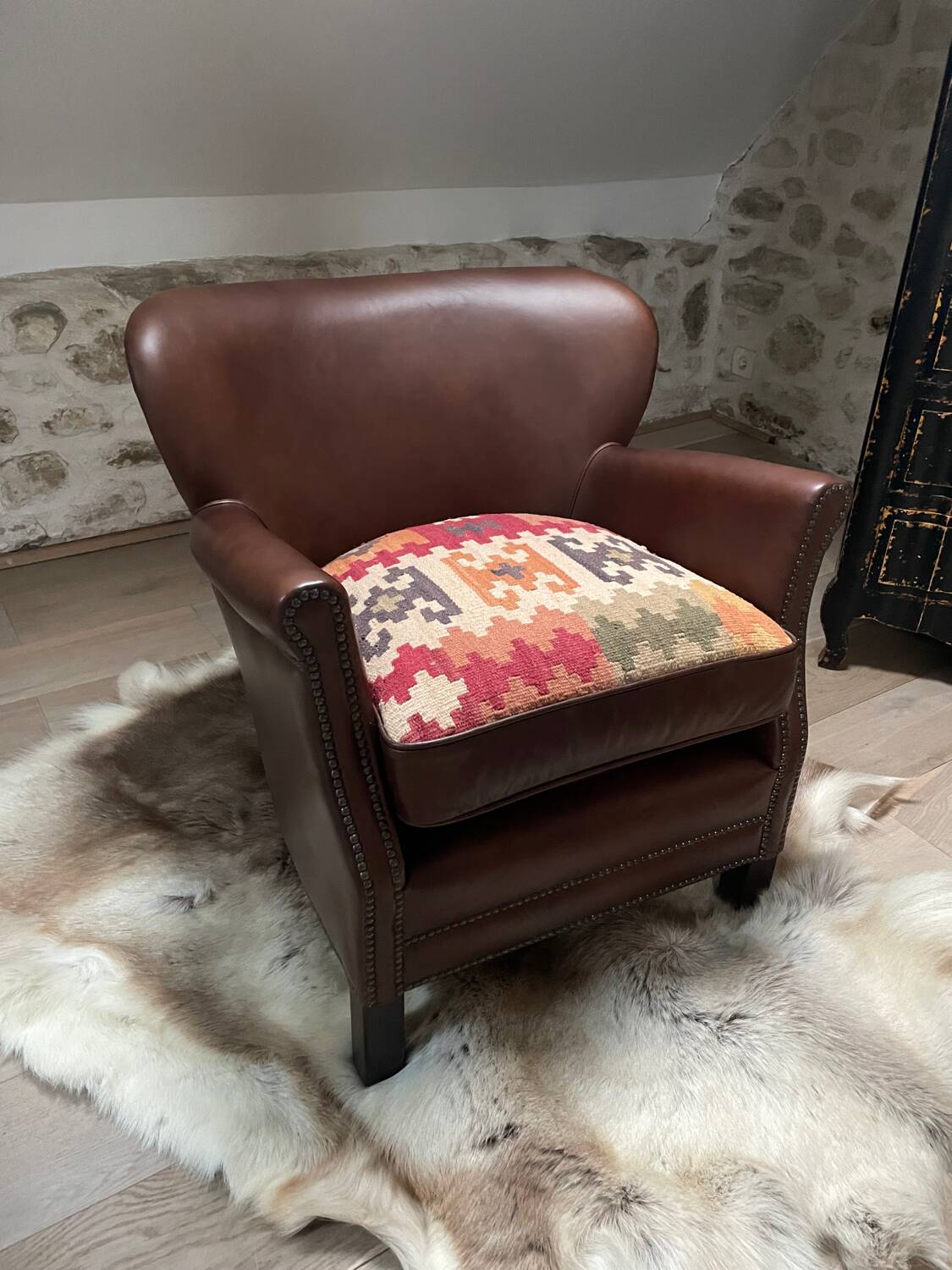 Fauteuil club en cuir
