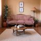 Fauteuil / canapé / trois places baroque vintage rose poudré