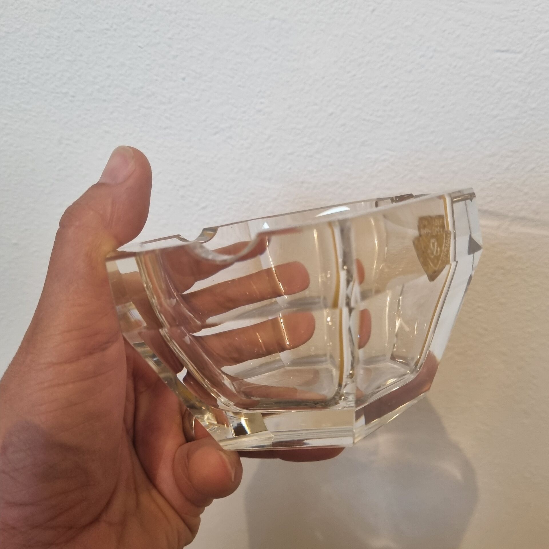 Bohemian crystal ashtray from 1970