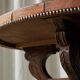 Table basse mid-century bois massif cuir