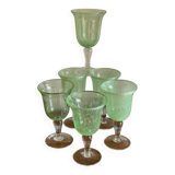 6 large Biot glasses