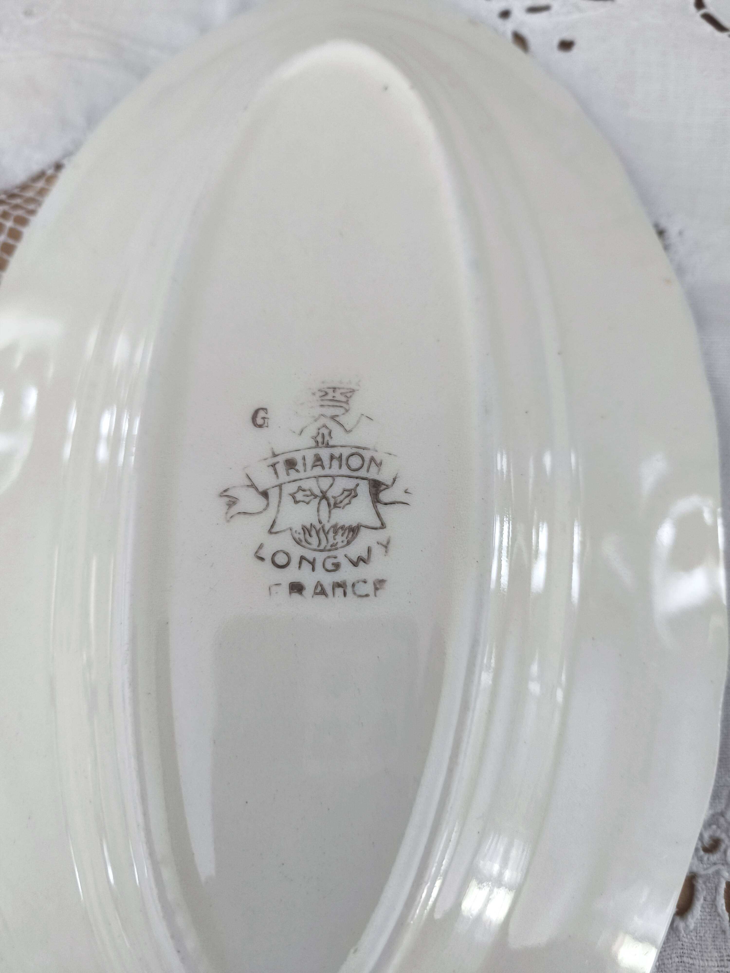 Longwy France earthenware dish Trianon model